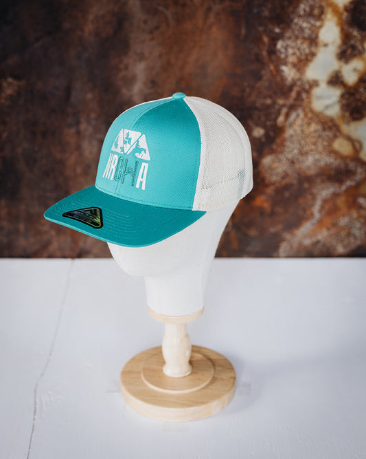 Bright Teal & Cream Mesh Backed NRCHA Logo Hat