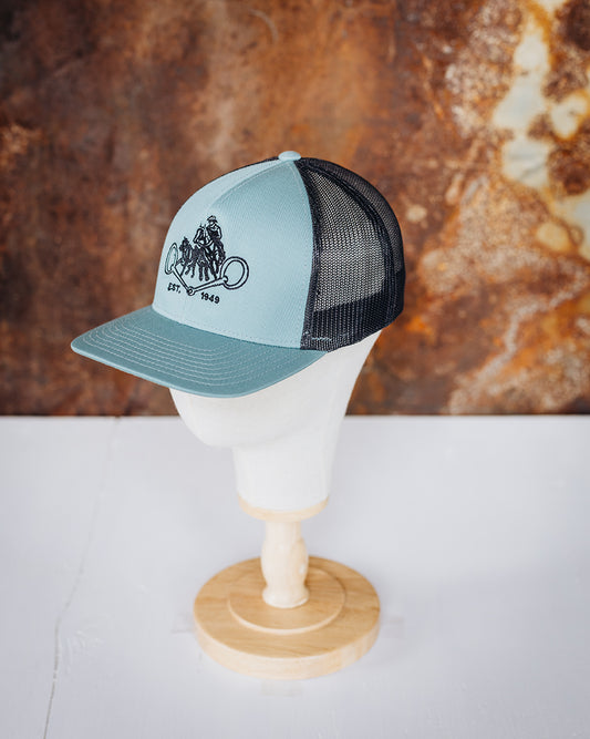 Dark Teal & Black Mesh NRCHA Retro Logo Hat