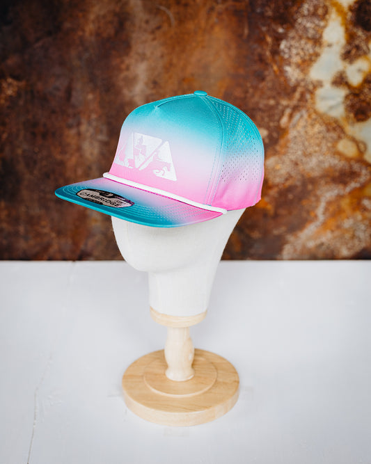 Electric Turquoise & Pink Rope NRCHA Logo Hat