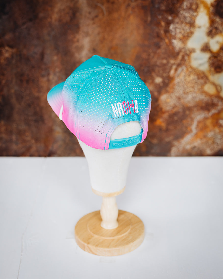 Electric Turquoise & Pink Rope NRCHA Logo Hat