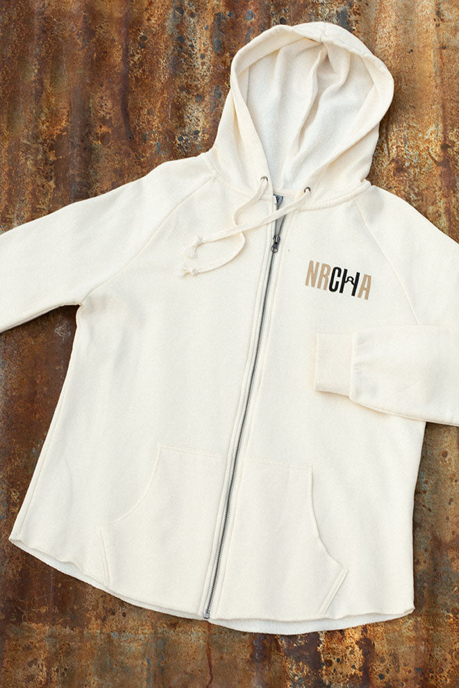 Ladies NRCHA Logo Natural Zip Hoodie