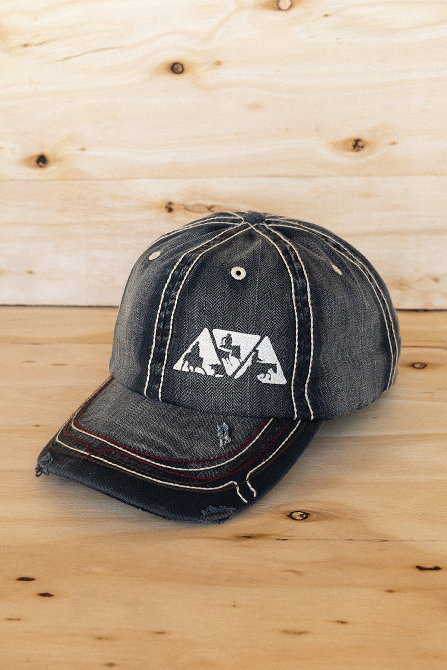 Distressed Denim and Purple Stitch NRCHA Logo Hat