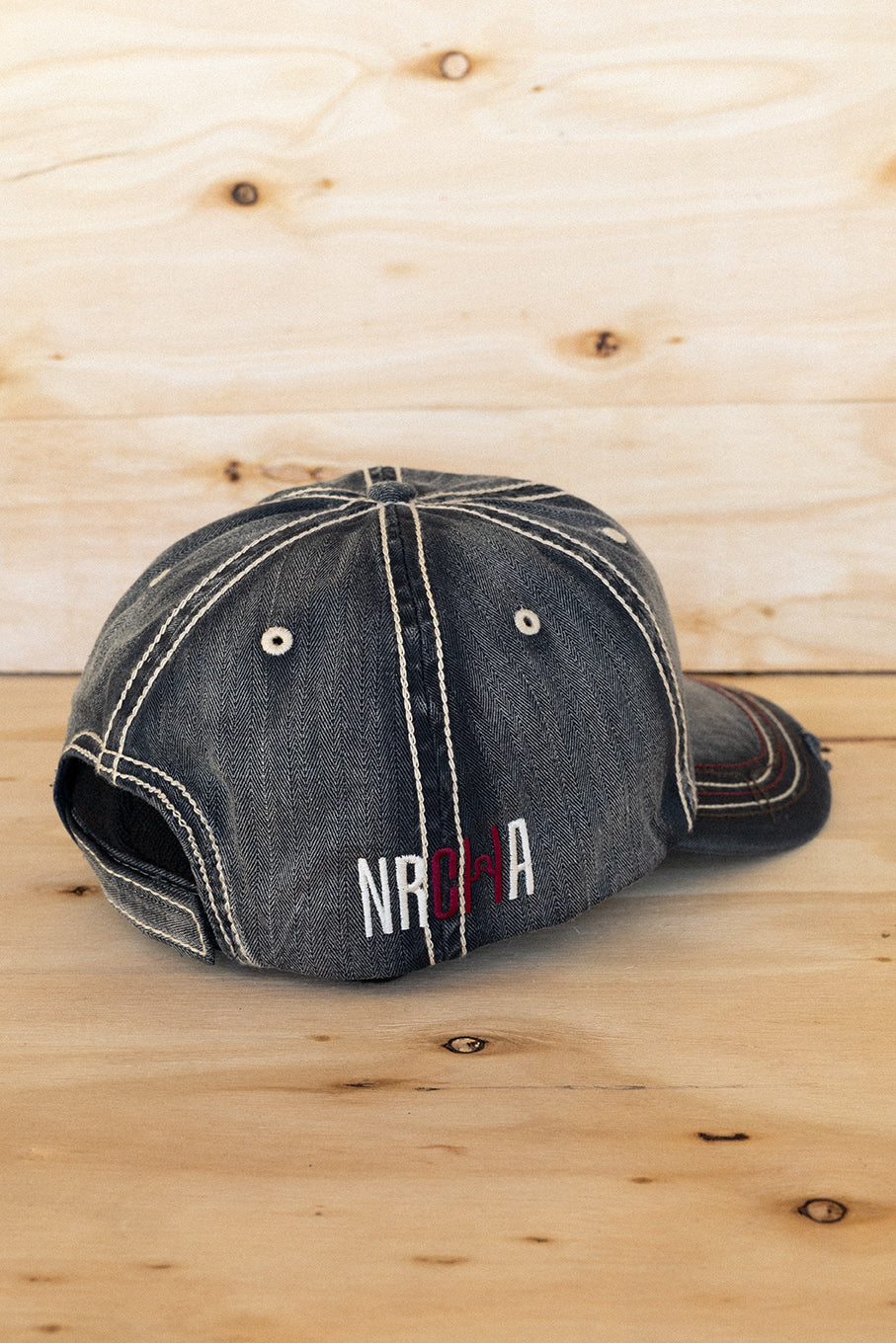 Distressed Denim and Purple Stitch NRCHA Logo Hat