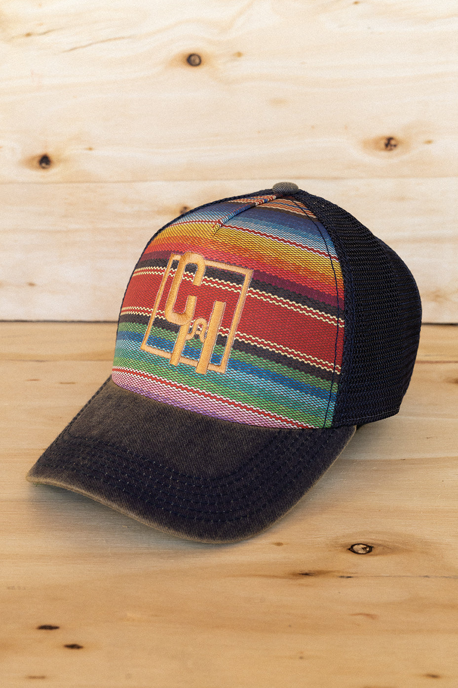 Red Serape Stripe and Blue Denim NRCHA Logo Hat