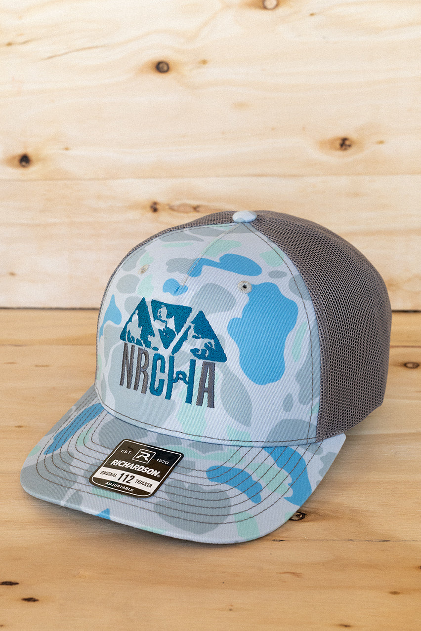 Abstract Blue Camo Mesh NRCHA Logo Hat