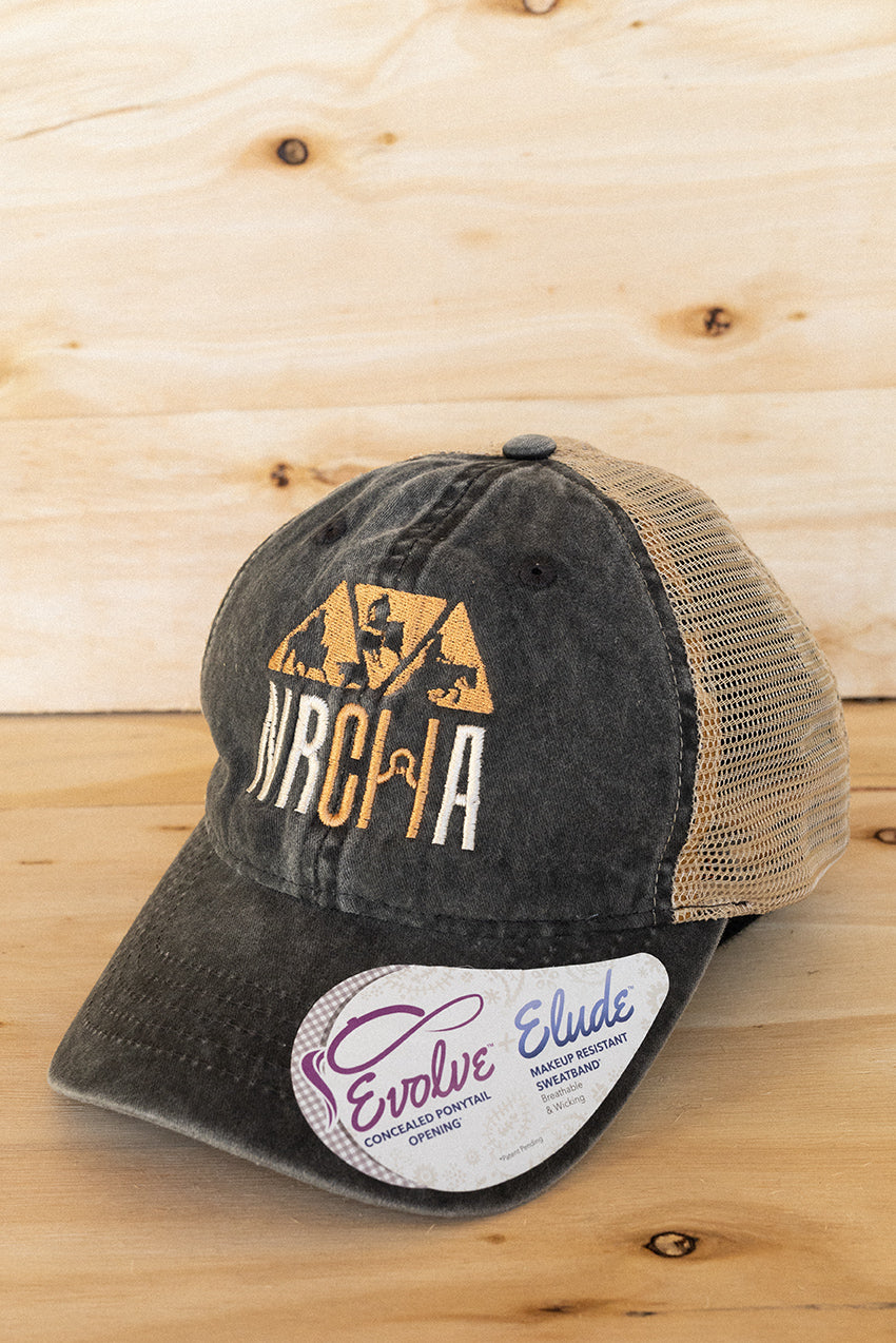 Leopard Bill and Grey NRCHA Logo Soft Mesh Hat