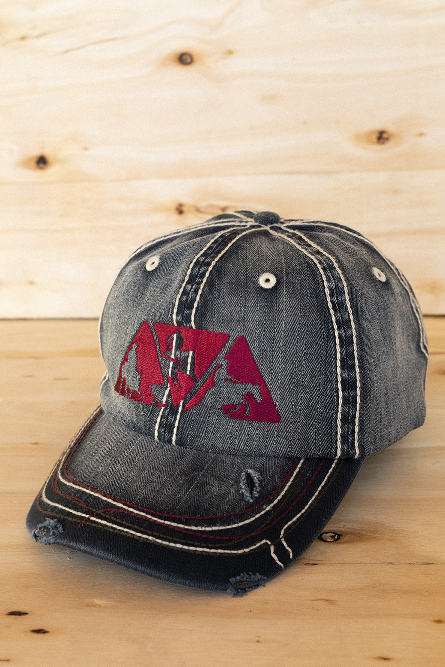 Distressed Denim and Purple Stitch NRCHA Logo Soft Hat