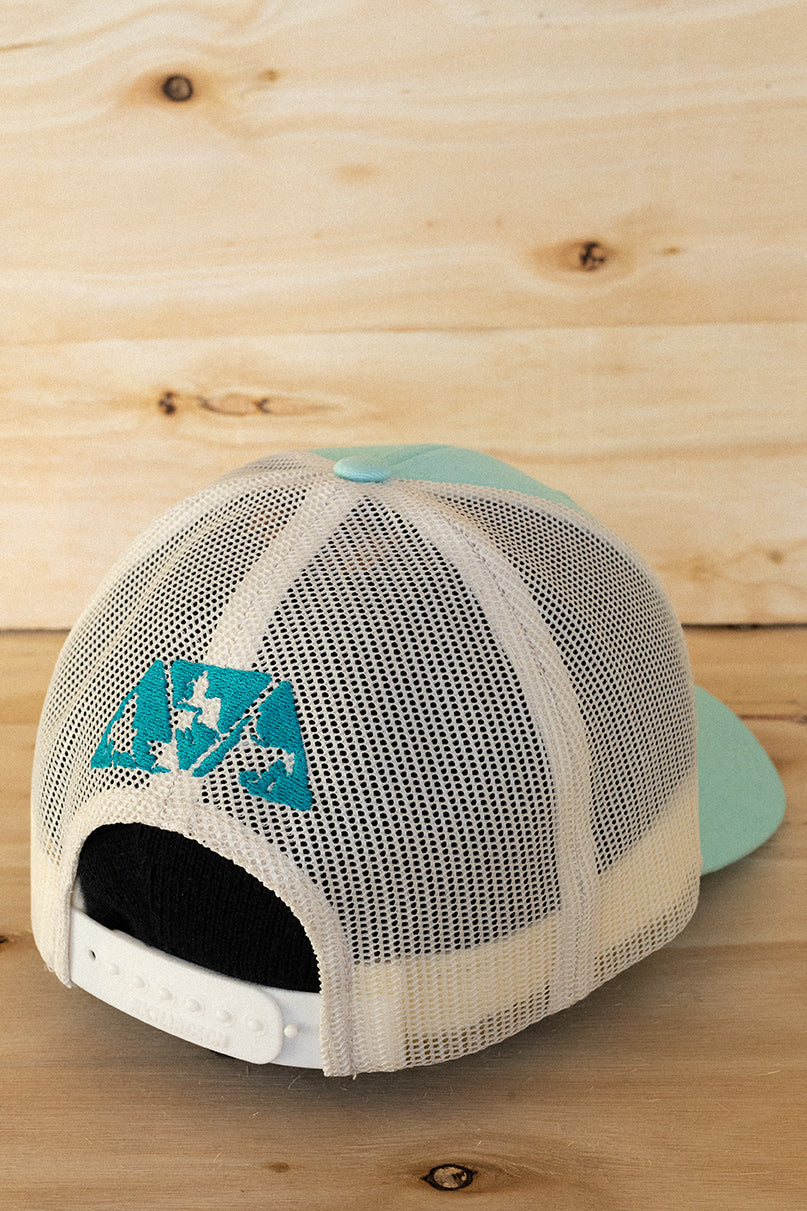 Light Turquoise and Cream Mesh NRCHA Logo Hat