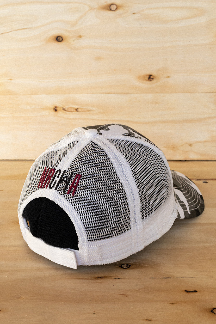 Camo and Purple Stitch NRCHA Logo Mesh Hat