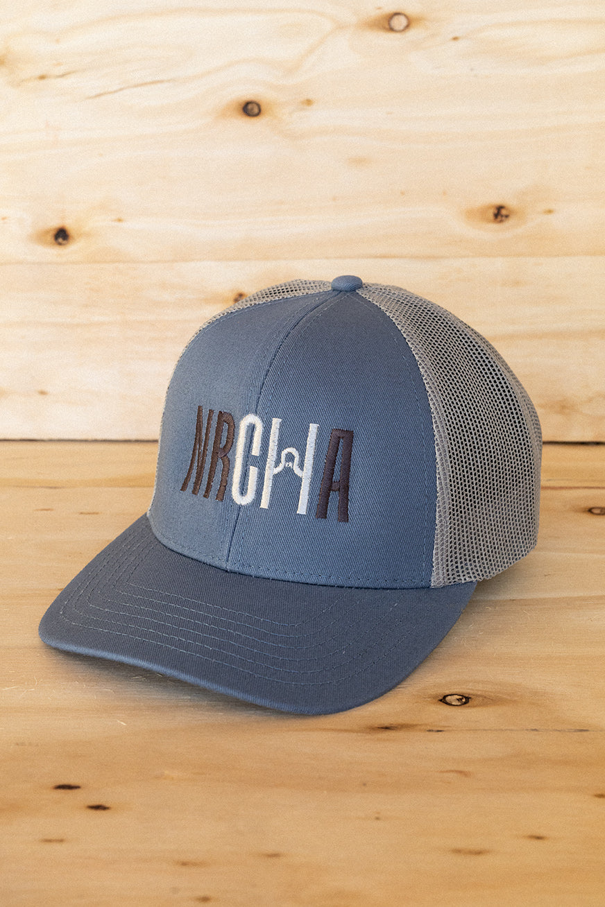 Slate Blue and Light Grey Mesh NRCHA Logo Hat