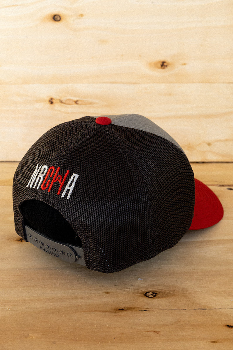 Grey, Red and Black Mesh NRCHA Logo Hat