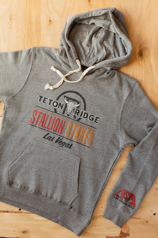 NRCHA STALLION STAKES 2024 Men's Smoke Triblend Hooded Sweatshirt