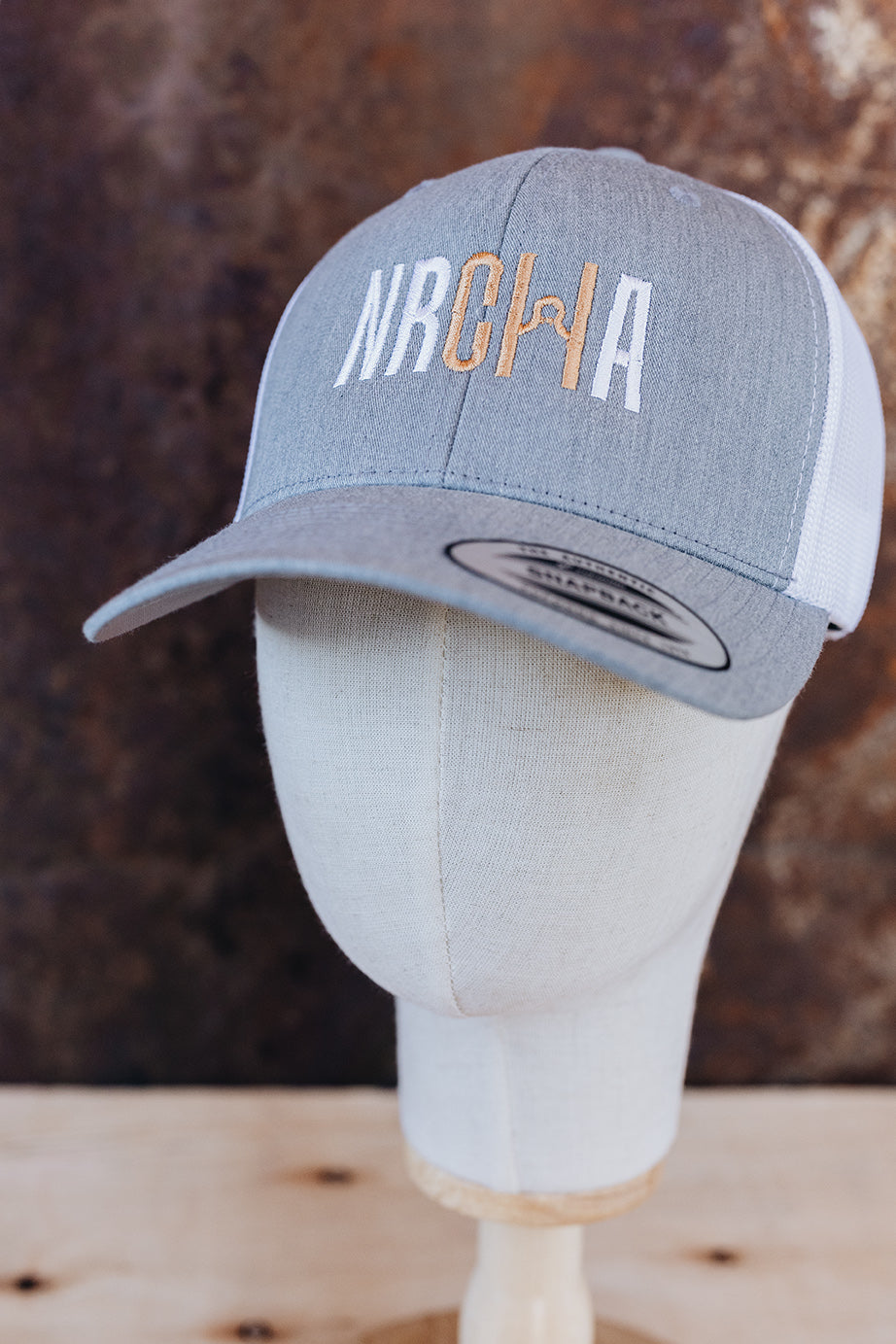 NRCHA Logo Sport Light Grey and White Mesh Hat