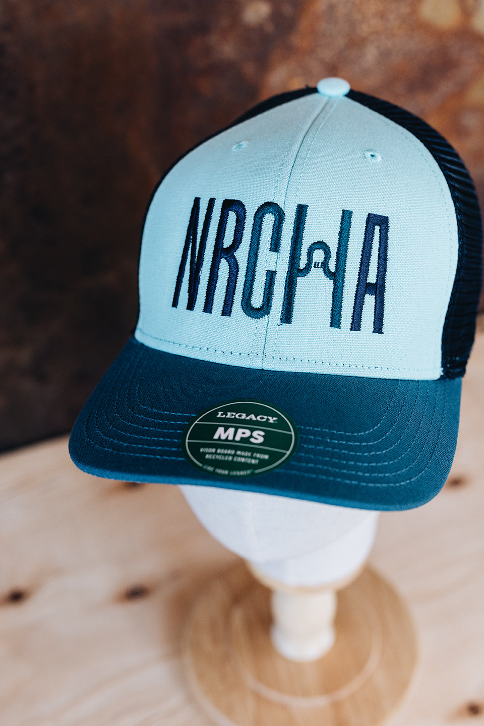 NRCHA Logo Teal, Blue and Black Mesh Hat
