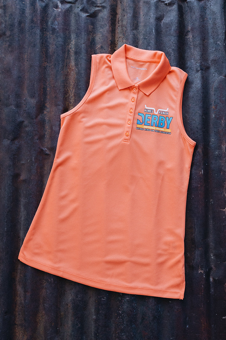 Women's NRCHA Vintage Logo Coral UV Micro-Mesh Sleeveless Polo