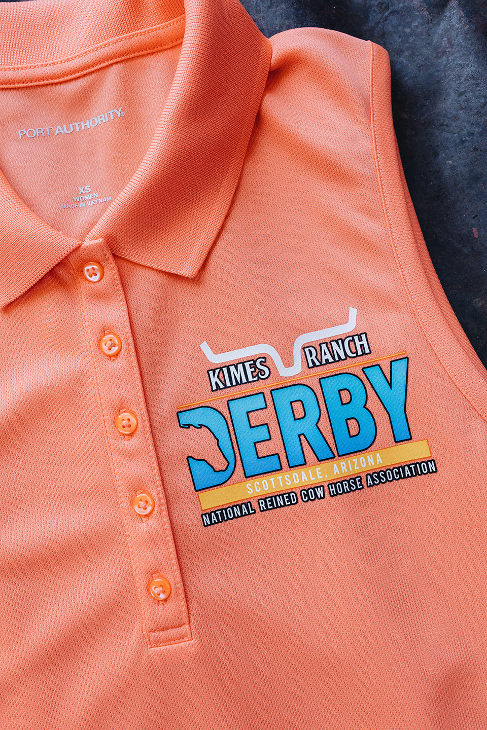 Women's NRCHA Vintage Logo Coral UV Micro-Mesh Sleeveless Polo