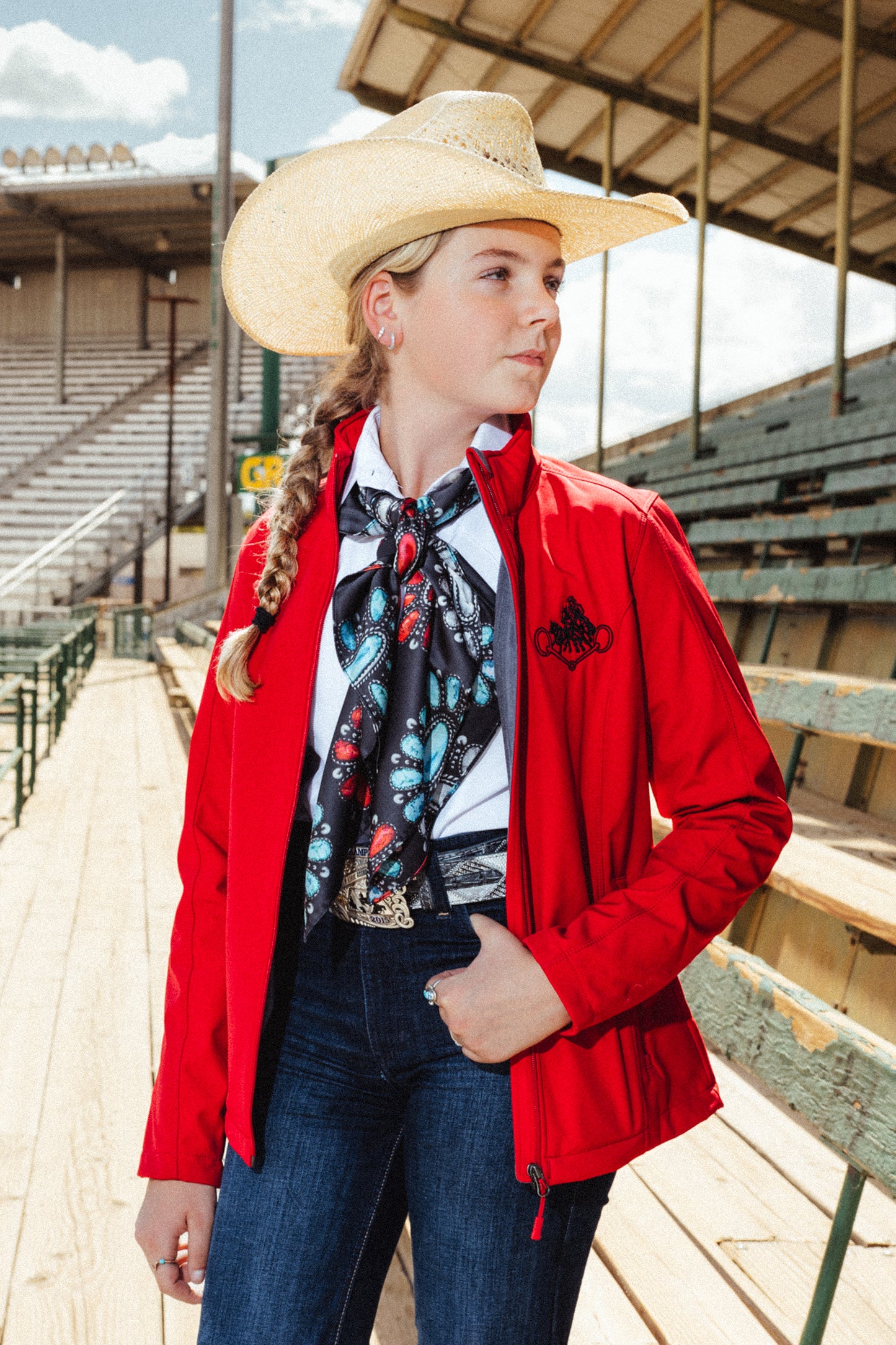 Women's NRCHA Retro Logo Rich Red Jacket