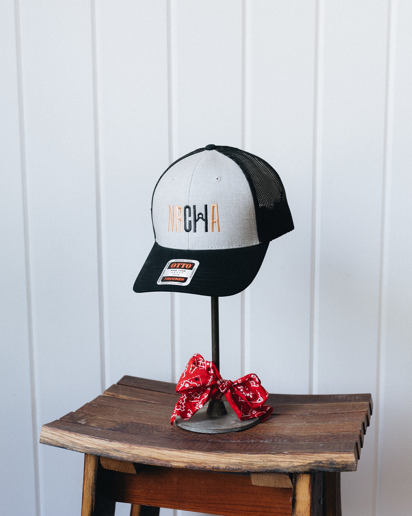 Light Grey and Black NRCHA Logo Mesh Hat