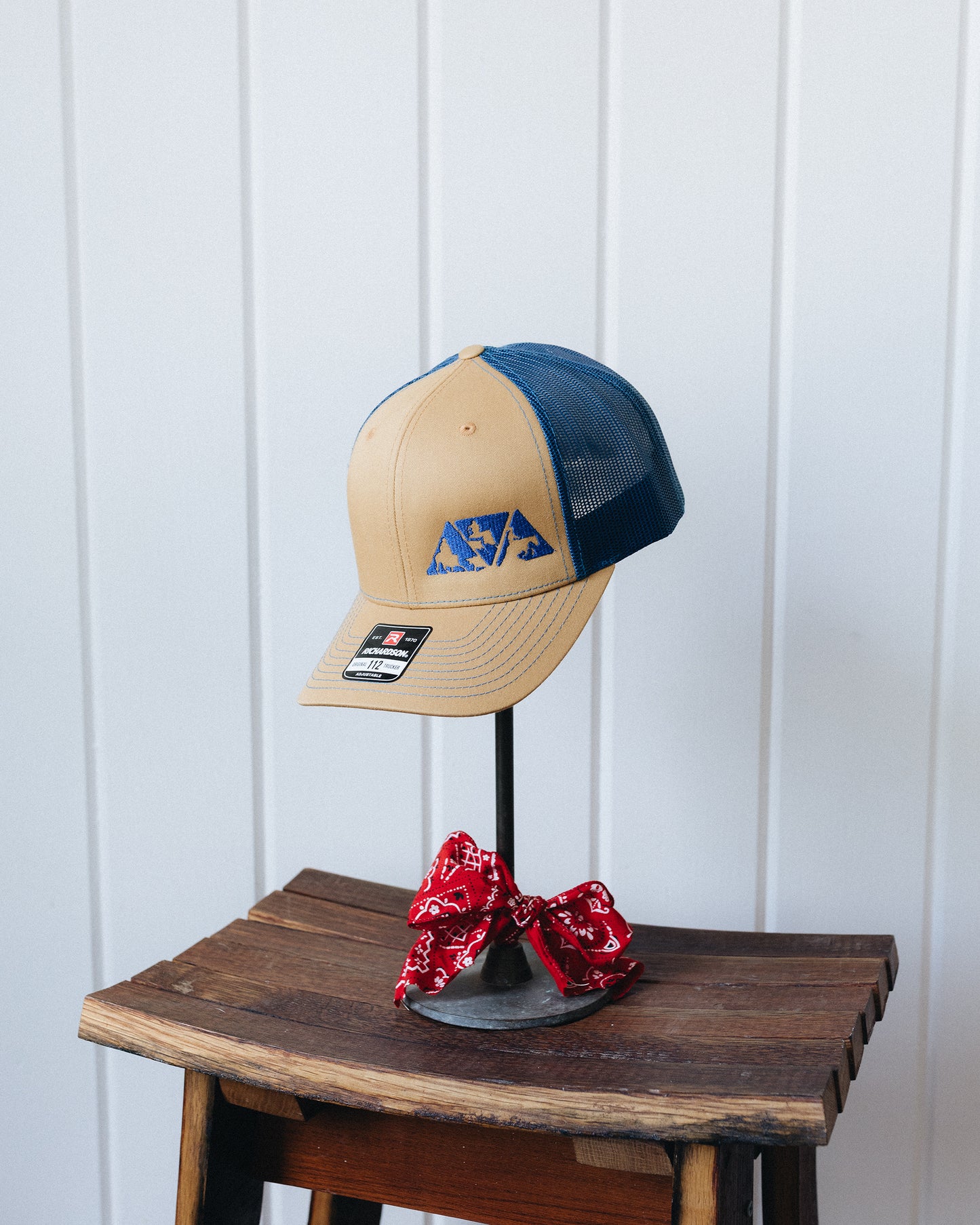 Sienna Tan and Blue NRCHA Logo Mesh Hat