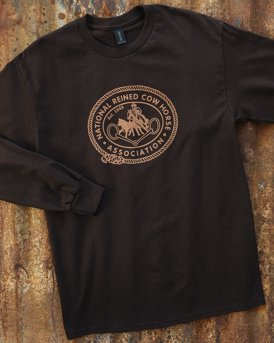Men's Brown Retro NRCHA Logo Long Sleeve