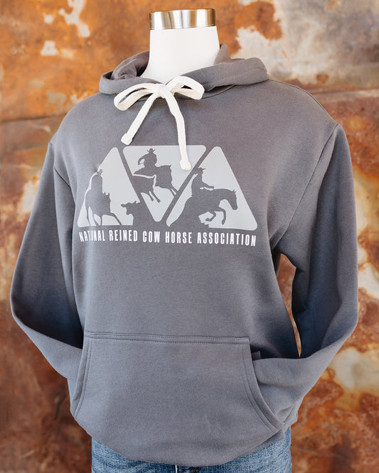NRCHA Unisex Triangle Logo Smoke Grey Hoodie