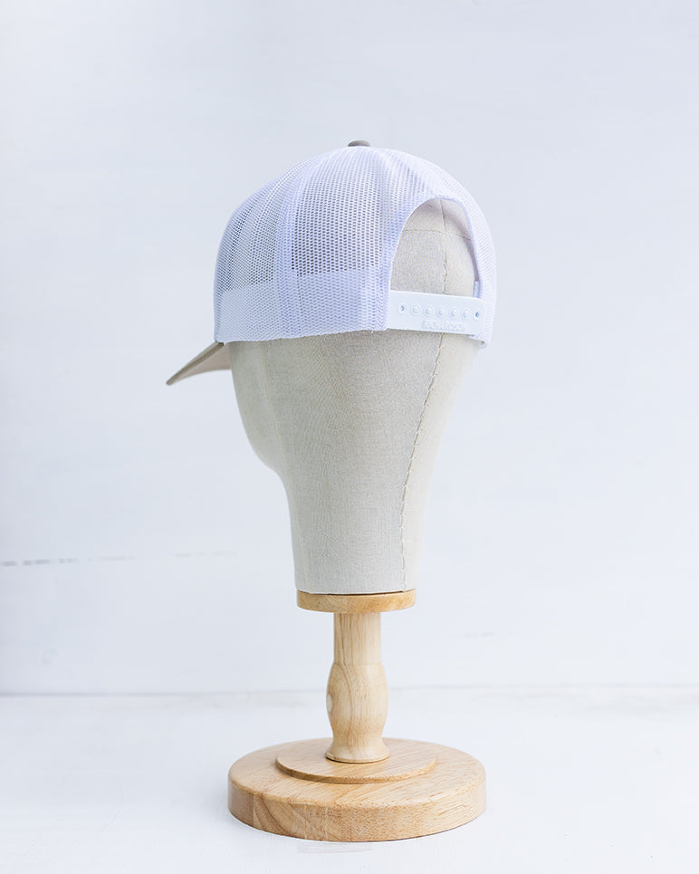 NRCHA Retro Logo Patch Sand Tan & White Mesh Hat