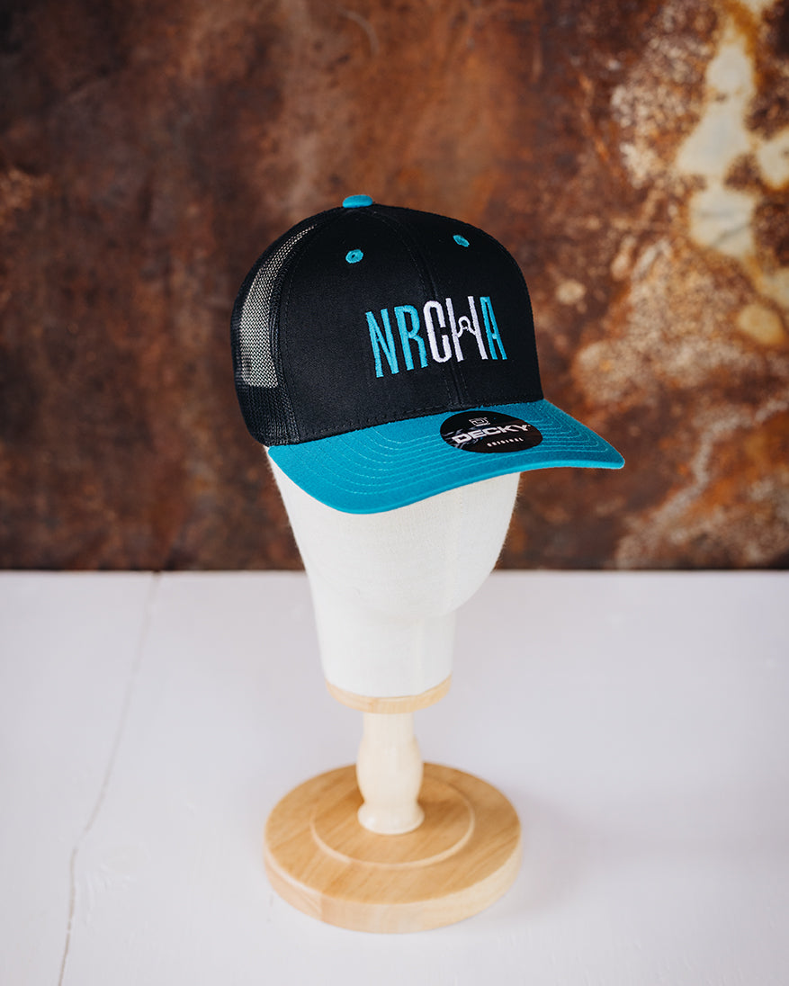 Black & Turquoise Mesh Backed NRCHA Logo Hat