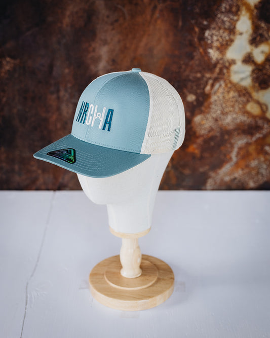 Cream & Turquoise Mesh Backed NRCHA Logo Hat