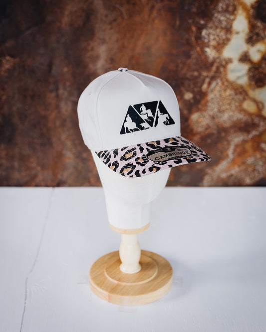 Pink Leopard & Cream Solid Cloth Backed NRCHA Logo Hat