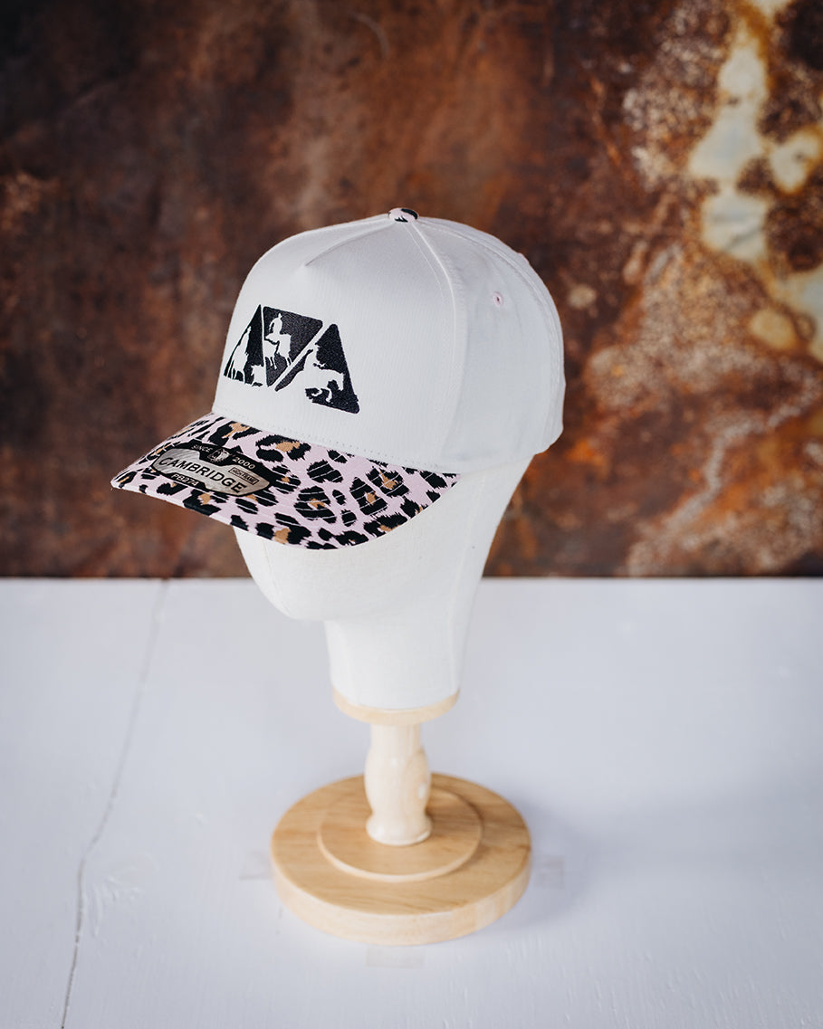 Pink Leopard & Cream Solid Cloth Backed NRCHA Logo Hat
