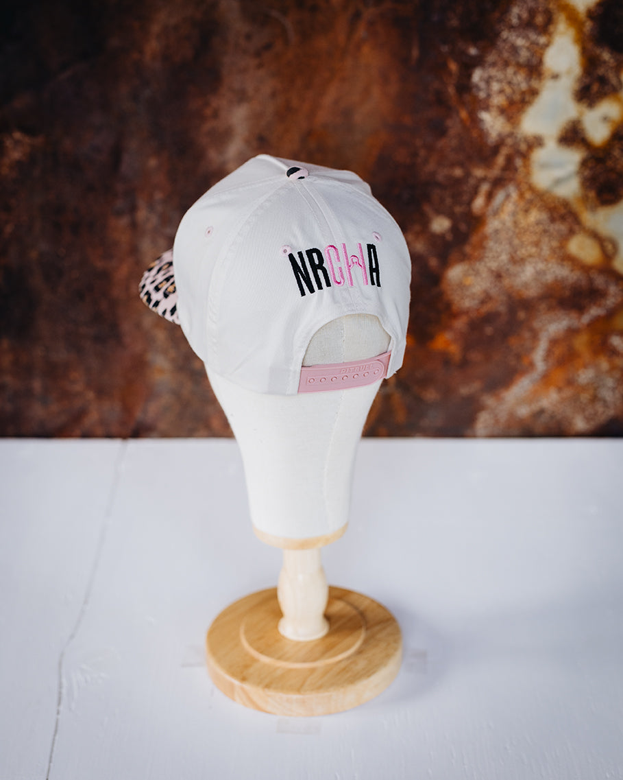 Pink Leopard & Cream Solid Cloth Backed NRCHA Logo Hat