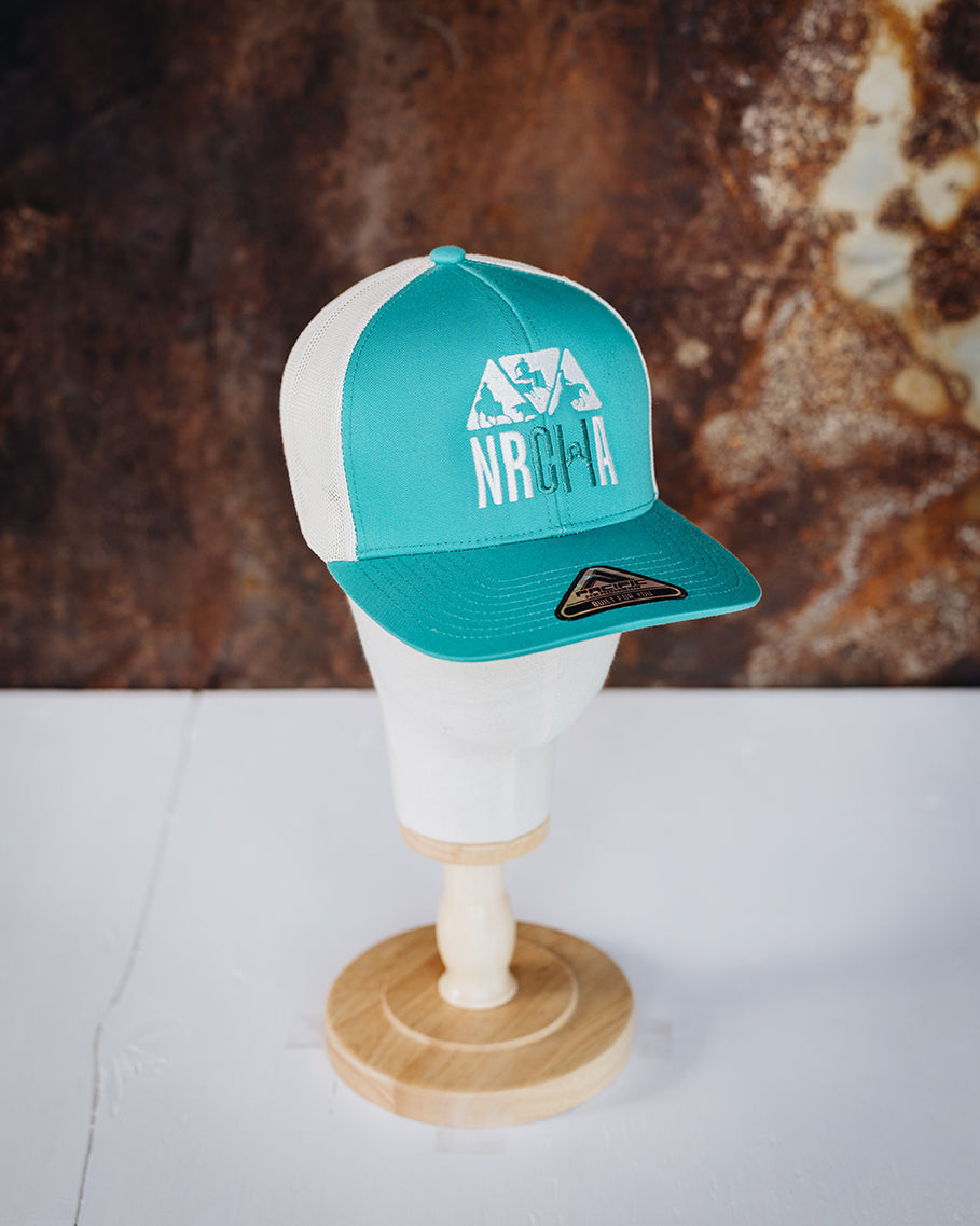 Bright Teal & Cream Mesh Backed NRCHA Logo Hat