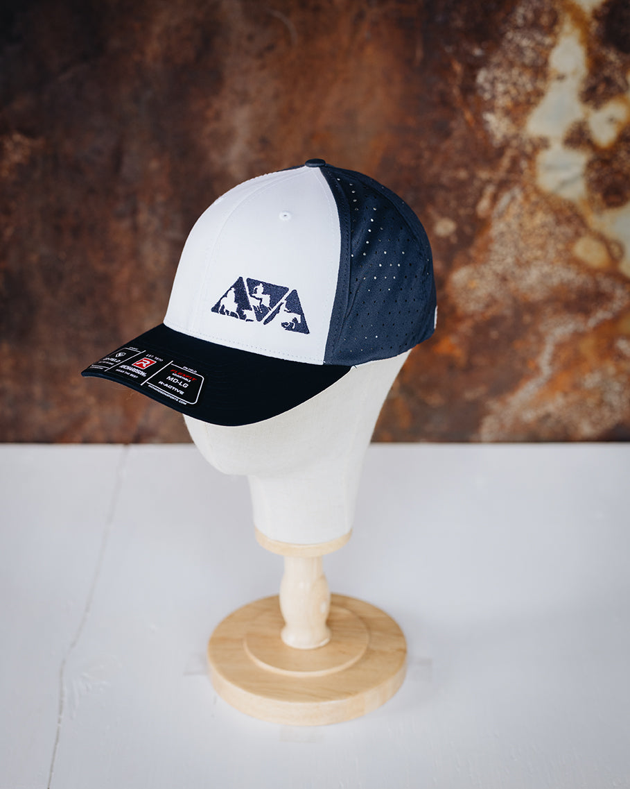 Sport/Sun White & Navy Blue NRCHA Logo Hat