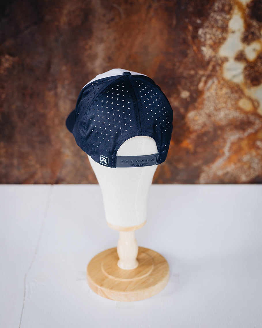 Sport/Sun White & Navy Blue NRCHA Logo Hat
