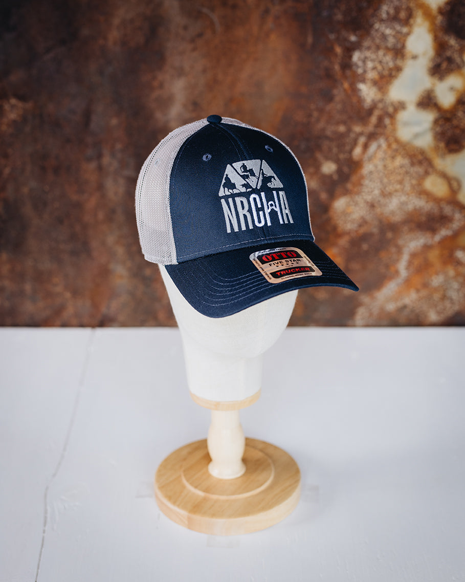 Navy Blue & Grey Mesh NRCHA Logo Hat