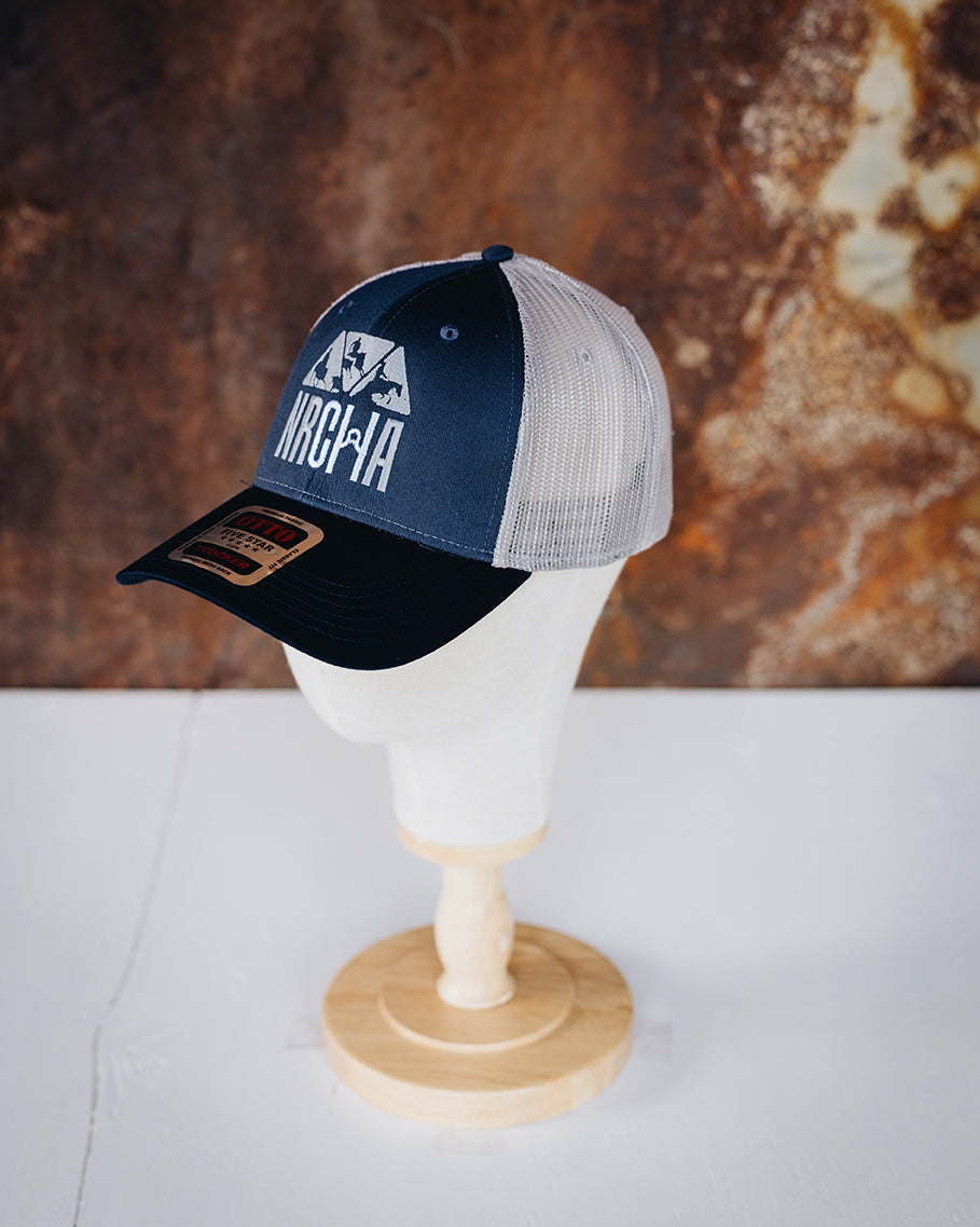 Navy Blue & Grey Mesh NRCHA Logo Hat