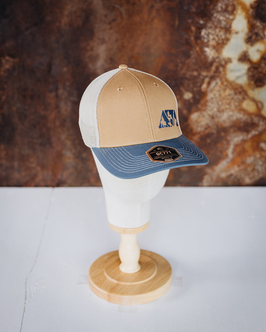 Tan, Blue & Taupe Mesh NRCHA Logo Hat