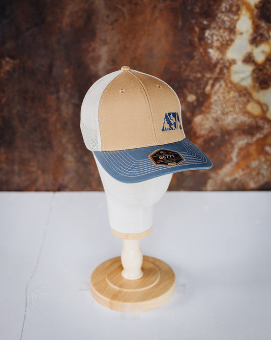 Tan, Blue & Taupe Mesh NRCHA Logo Hat