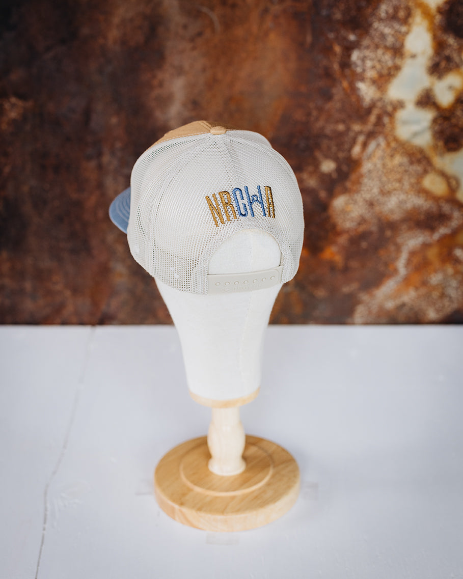 Tan, Blue & Taupe Mesh NRCHA Logo Hat