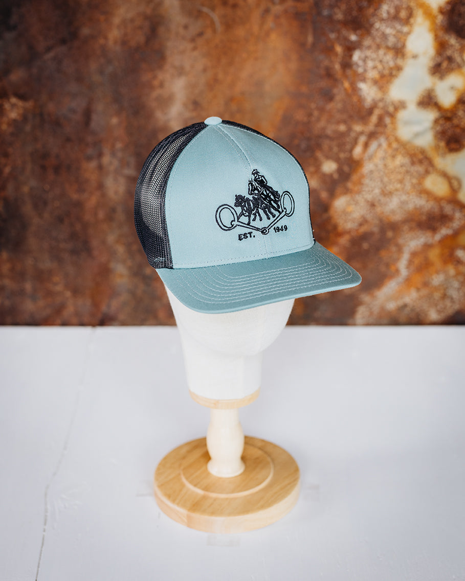 Dark Teal & Black Mesh NRCHA Retro Logo Hat