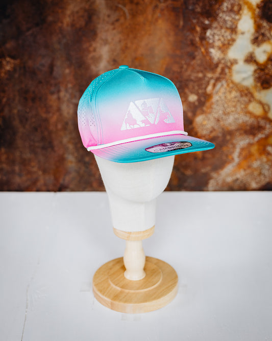 Electric Turquoise & Pink Rope NRCHA Logo Hat