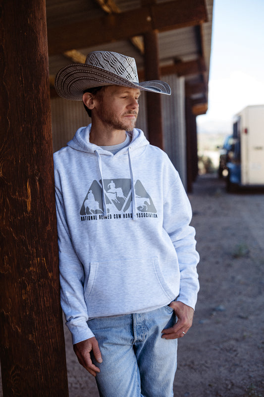 Unisex NRCHA Triangle Logo Ash Grey Hoodie