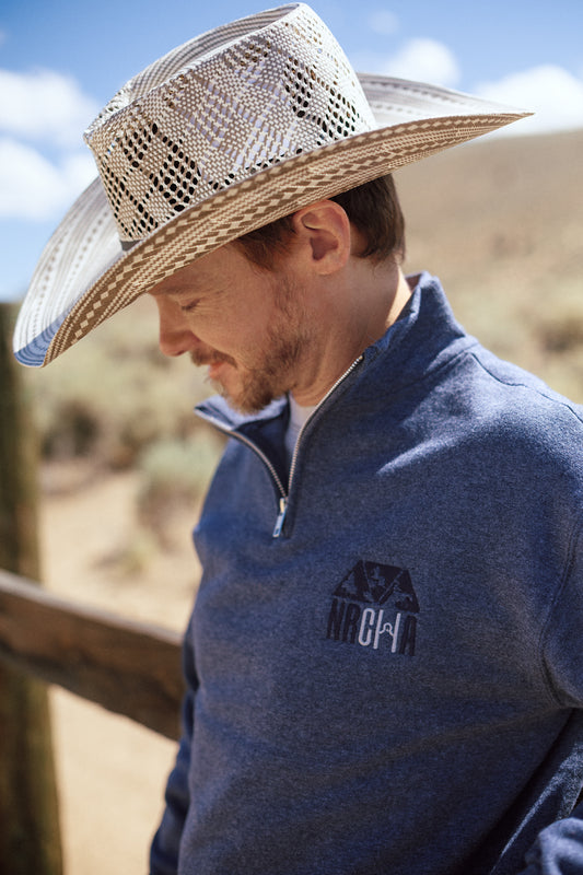 NRCHA Logo Jerzees Rugged Men's Navy Heather 1/4 Zip