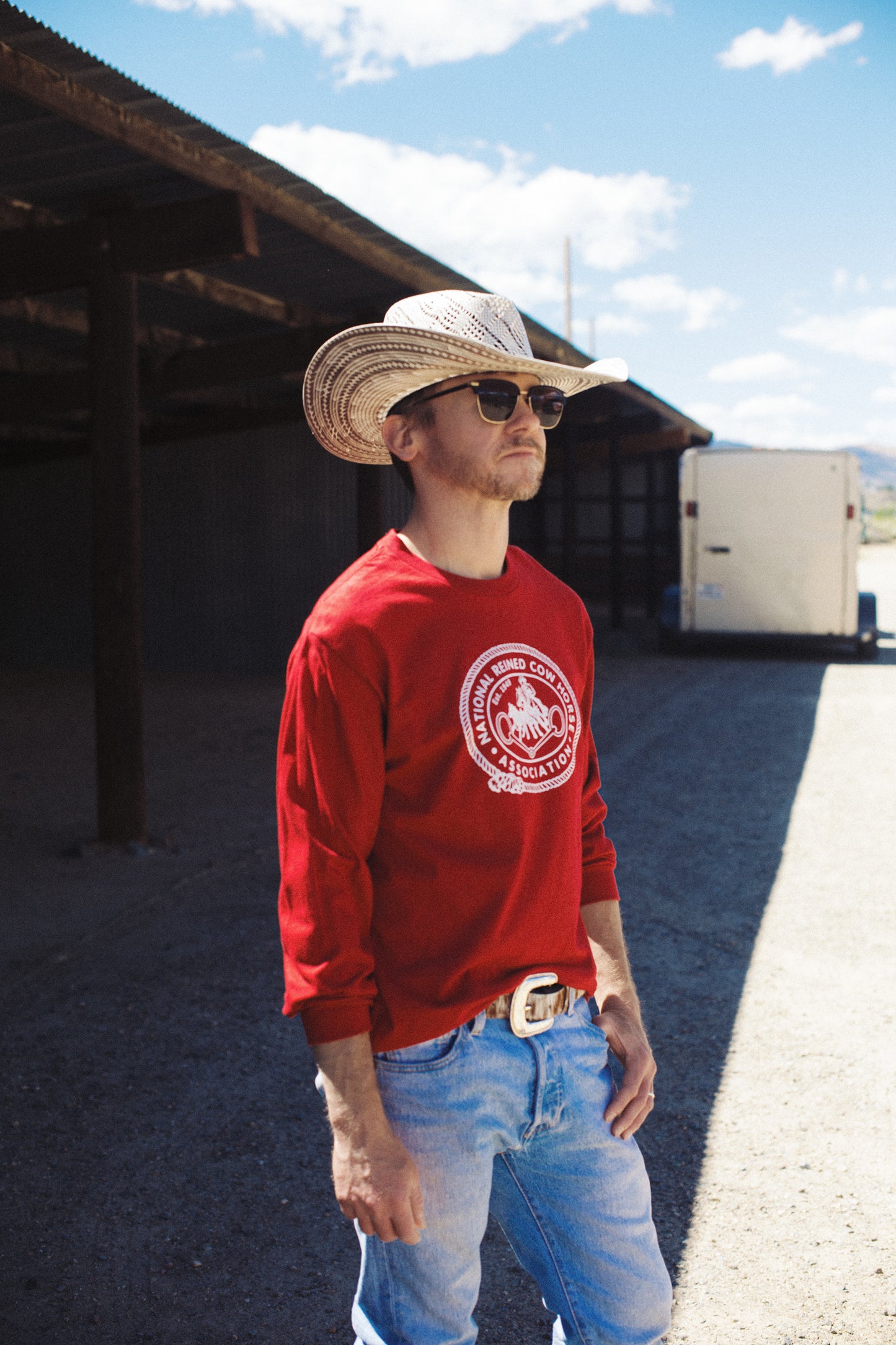 Men's Cardinal Retro NRCHA Long Sleeve Tee