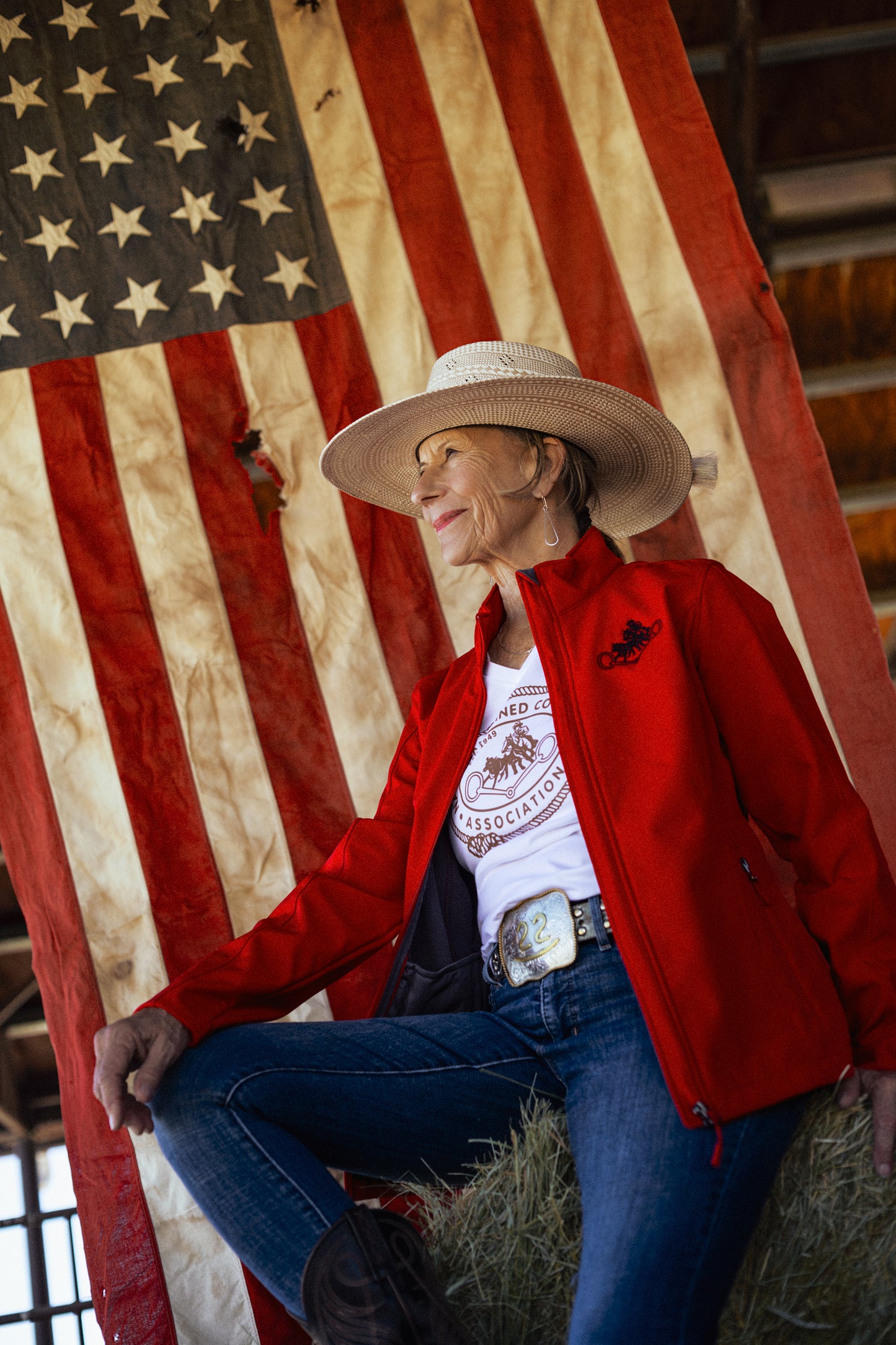 Women's NRCHA Retro Logo Rich Red Jacket