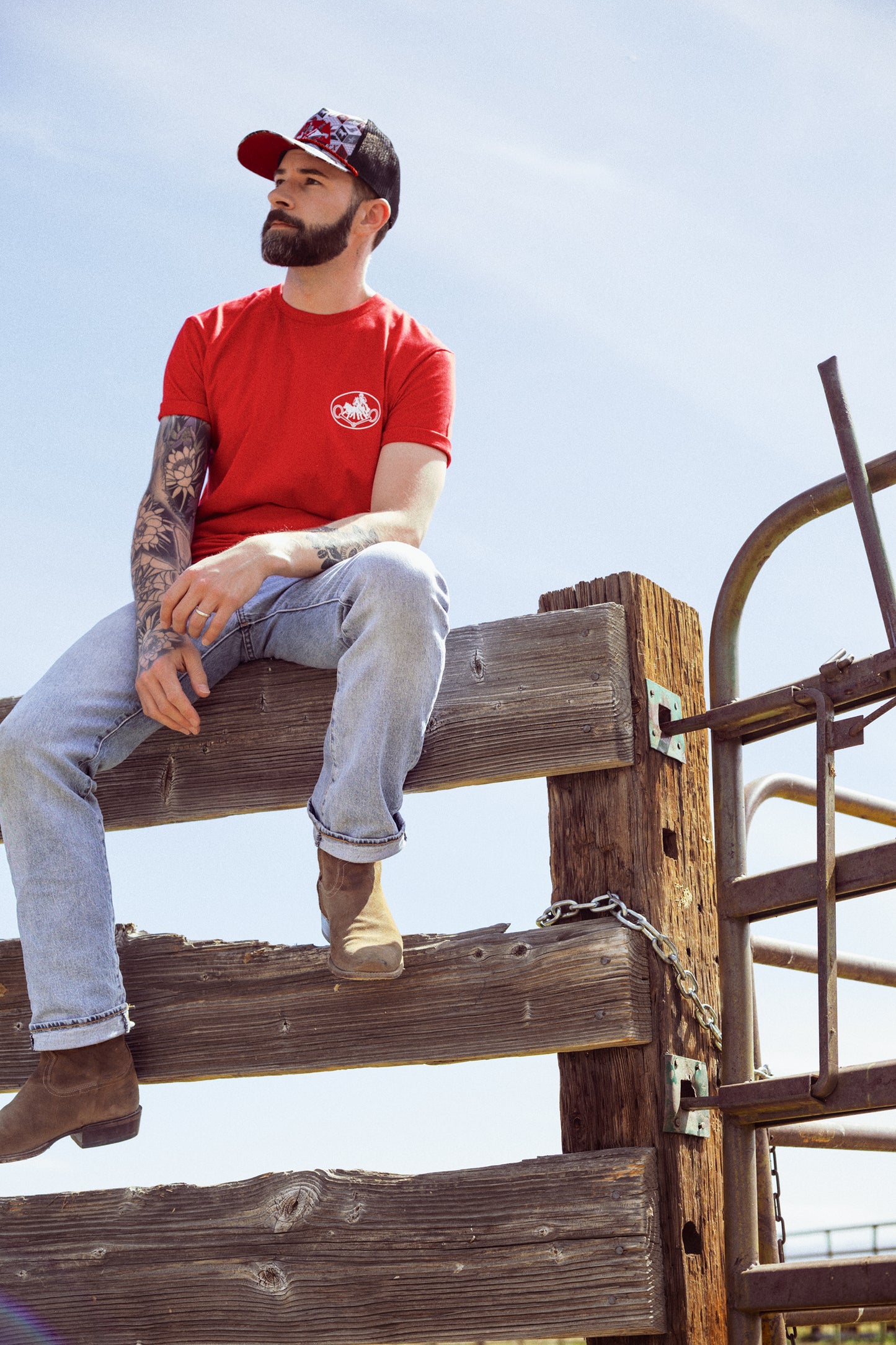 NRCHA Retro Logo Men’s Red Short Sleeve T-shirt