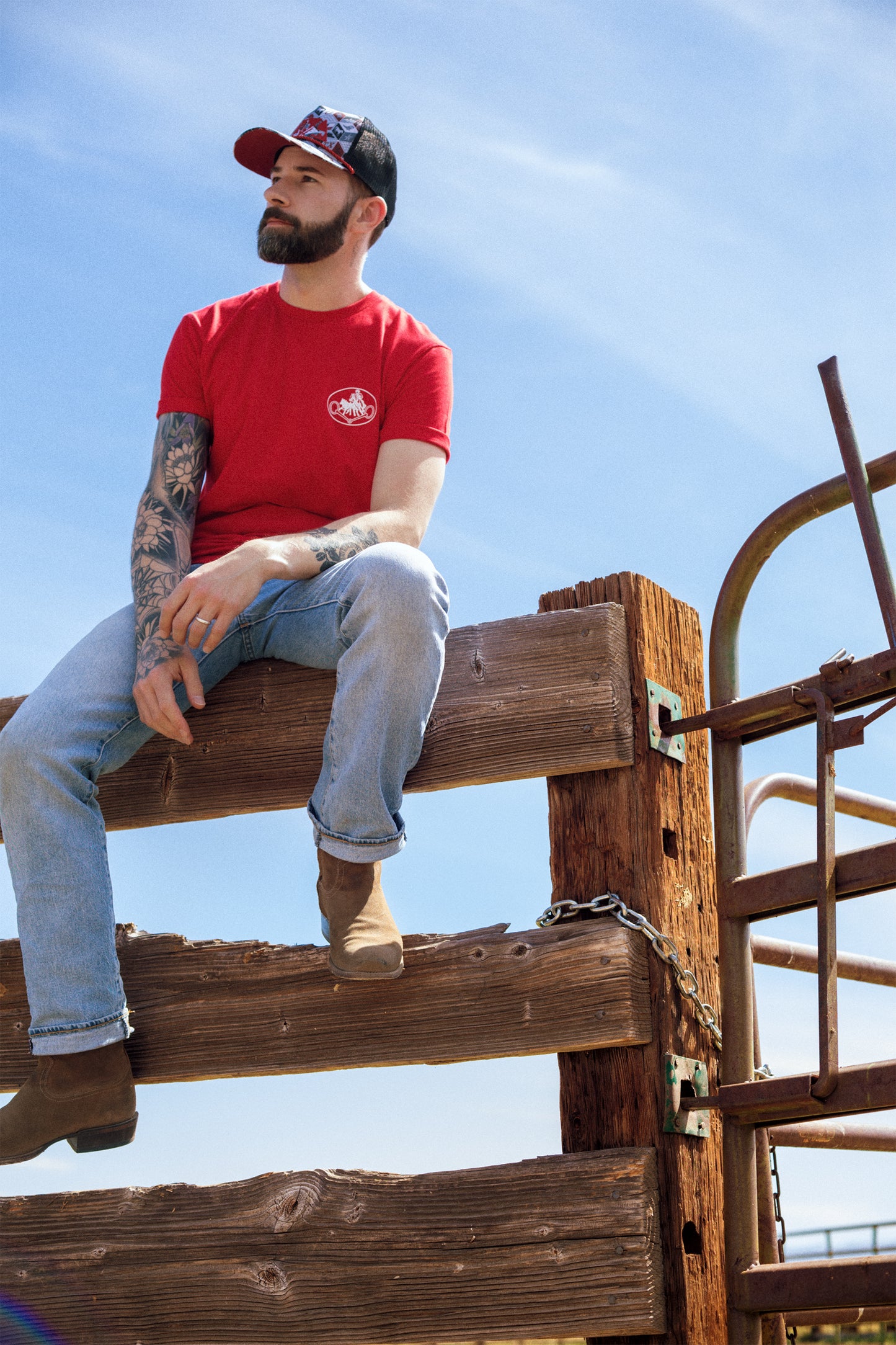 NRCHA Retro Logo Men’s Red Short Sleeve T-shirt