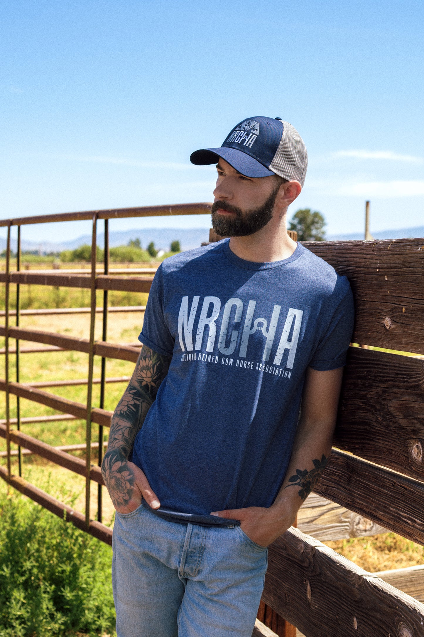 NRCHA Logo Men’s Navy Heather Short Sleeve T-shirt
