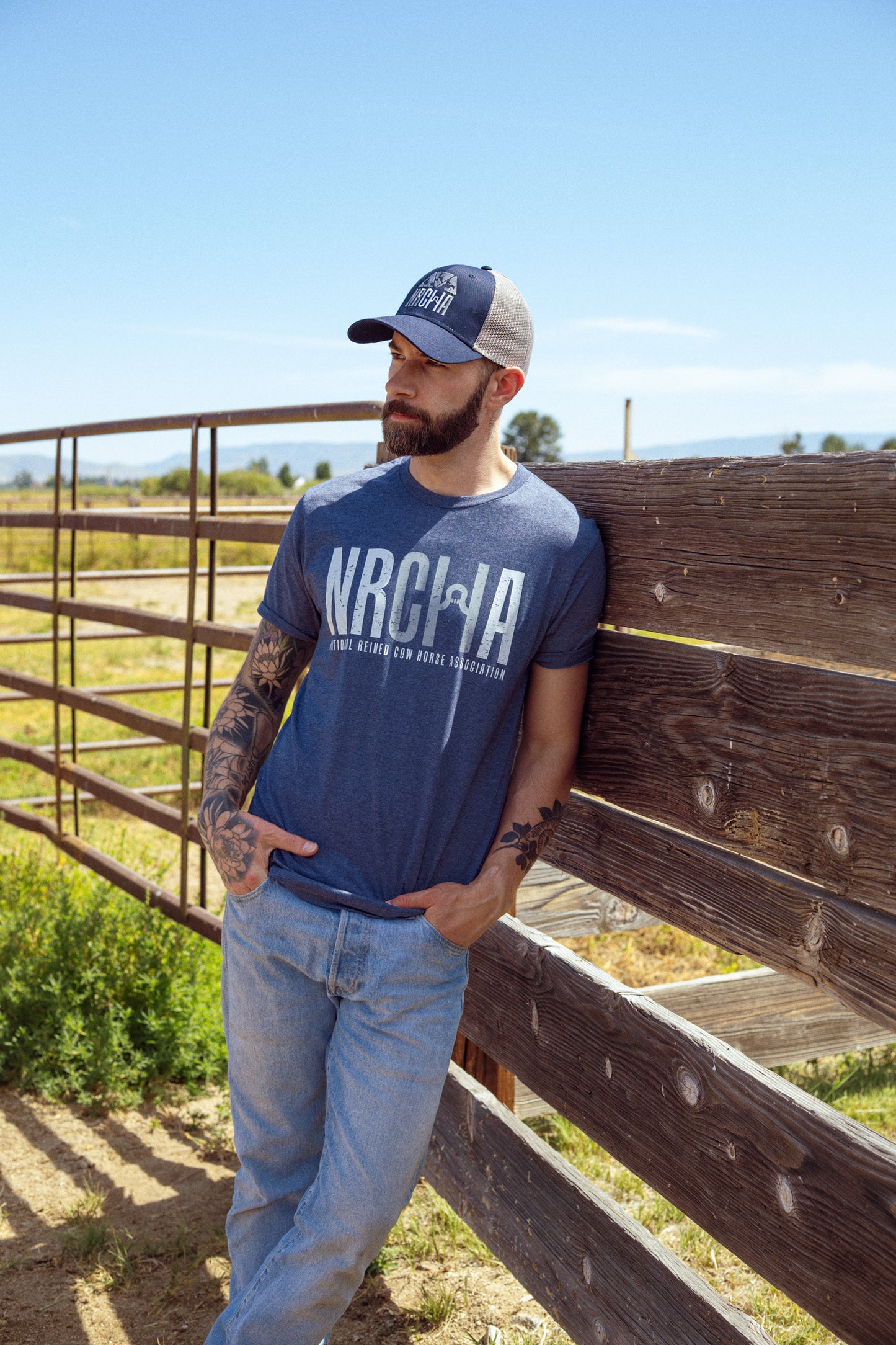 NRCHA Logo Men’s Navy Heather Short Sleeve T-shirt