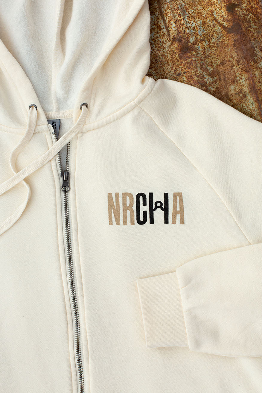 Ladies NRCHA Logo Natural Zip Hoodie